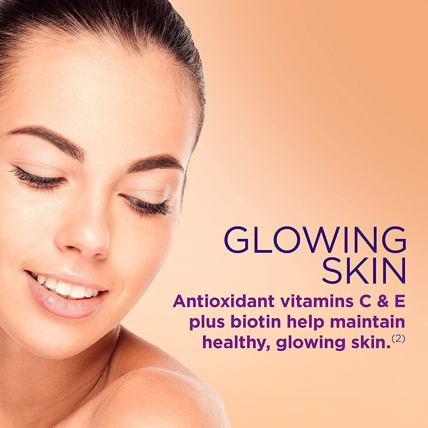 Nature's Bounty Hair, Skin & Nails with Biotin and Collagen, Citrus-Flavored Gummies Vitamin Supplement, Supports Hair, Skin, and Nail Health for Women, 2500 mcg, 80 Count...