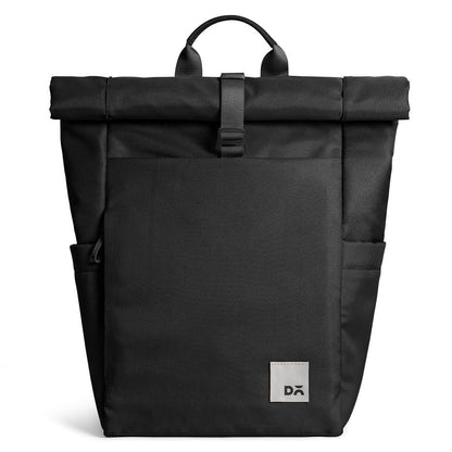 DailyObjects Space Black Miles Roll Top Backpack (17L) for Office & Daily Use| 100% Recycled | Shoulder Travel Bag | Fit any Laptop Upto 14 Inch | Multifunctional Adjustable Straps & G-Hook closure