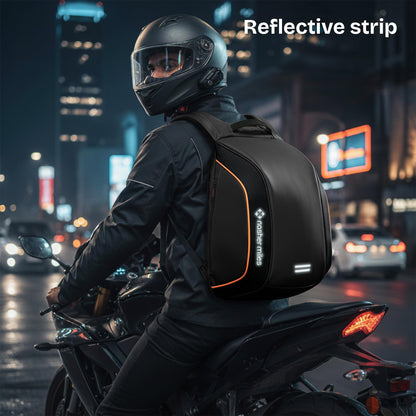Nasher Miles Monash Premium PVC & Polyester Laptop Backpack 34L | Reflective Rider Backpack | Ideal for Travel, Office | Men, Women (Black)