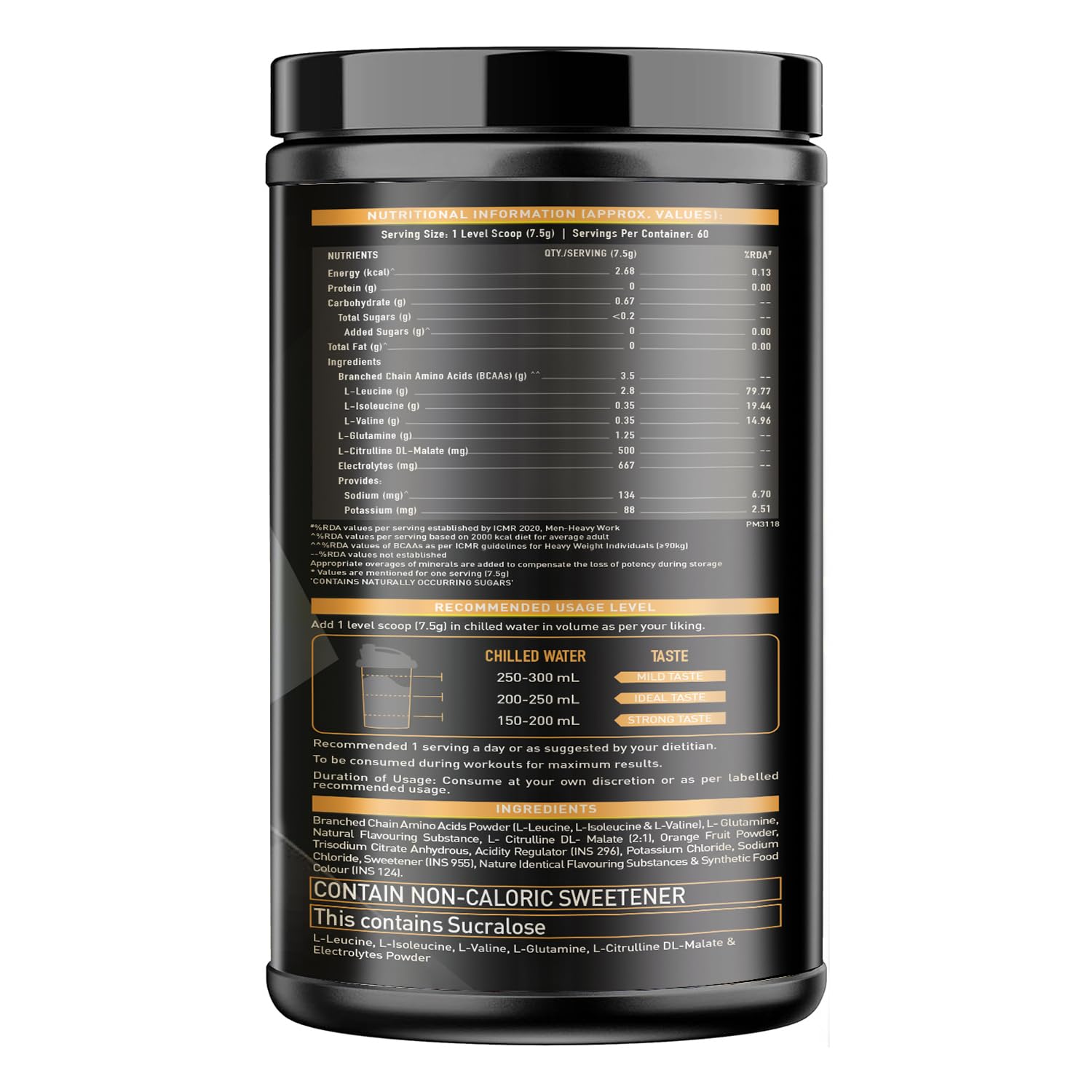 MuscleBlaze Bcaa Gold 8:1:1 Powder (Fruit Punch, 450G, 30 Servings) | W- image 7