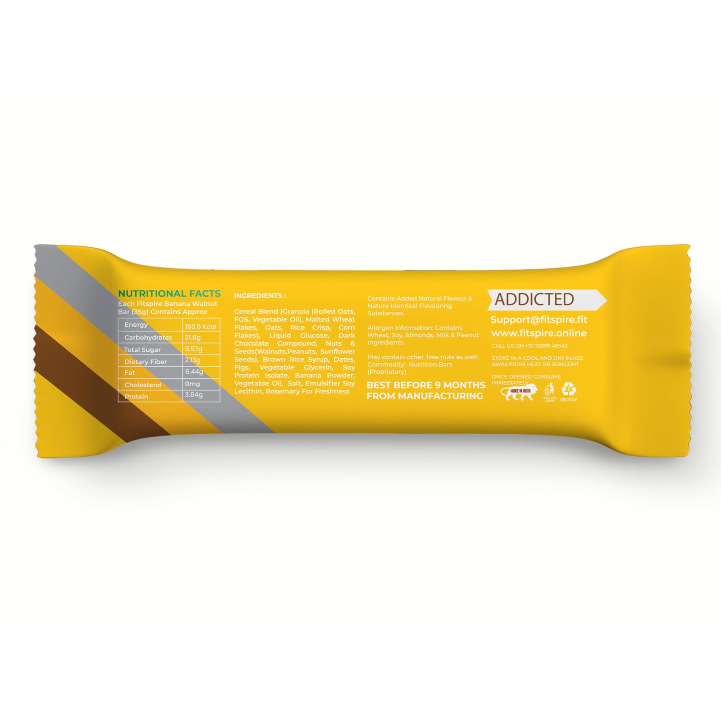 Fitspire Banana Walnut Energy Bar | 21g Protein With Premium Advanced W- image 3