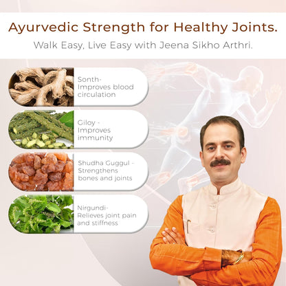 Jeena Sikho Arthri/Joint Care Capsules | Herbal Joint Health Supplement | Naturally Blended With Nirgundi, Sonth, And Giloy | Ayurvedic Heart Joint Care Remedy, 60 Capsules