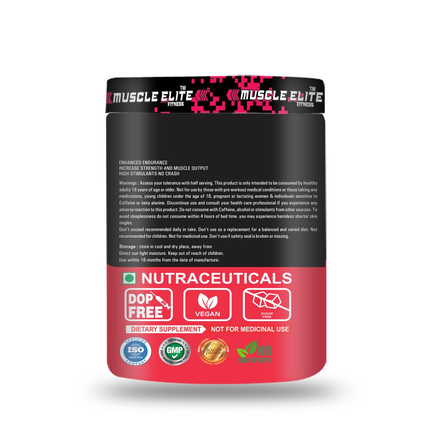MUSCLE ELITE FITNESS Pre Workout Body Supplement – 255g, Watermelon Flavour