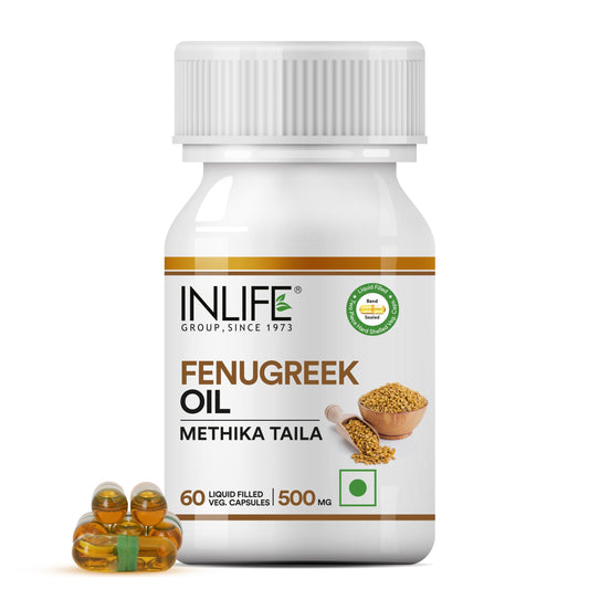 INLIFE Fenugreek Seed Oil (Quick Release) Supplement 500 mg - 60 Liquid Filled V
