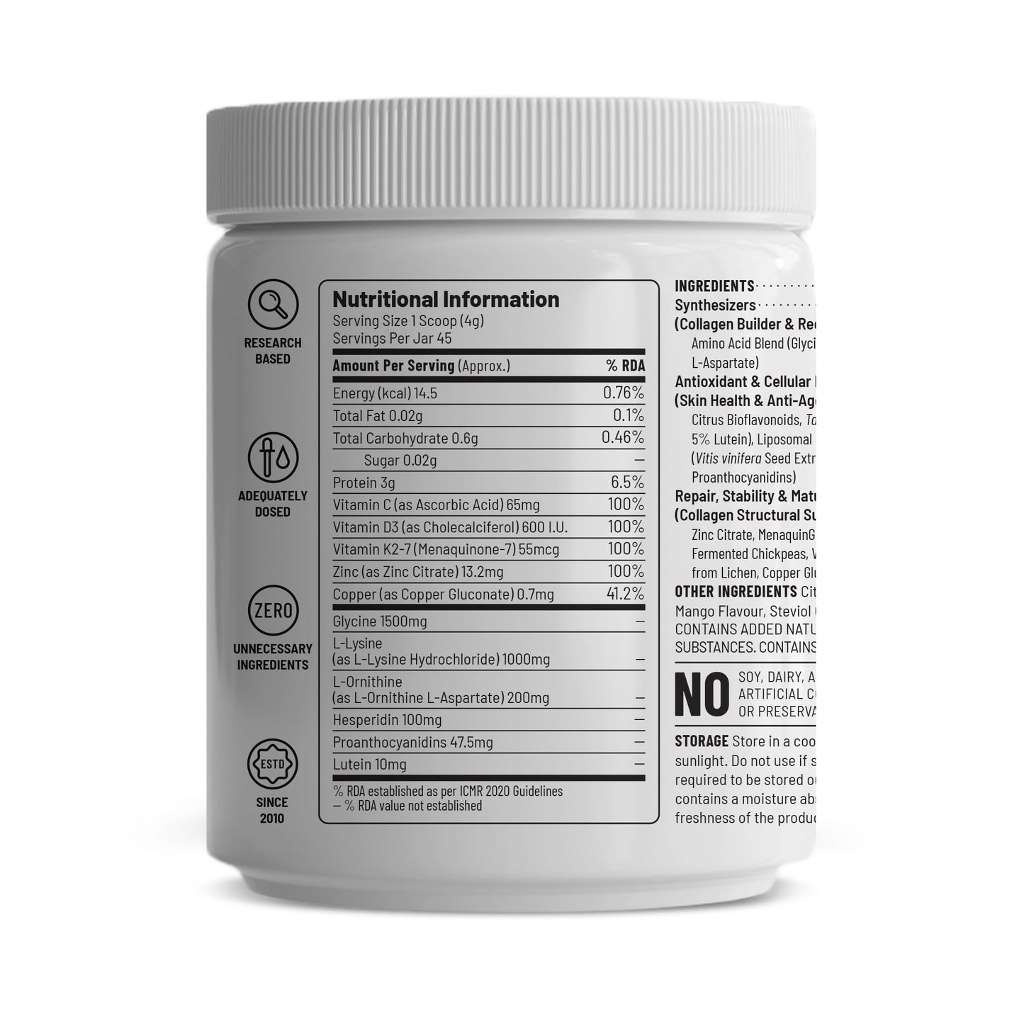 Unived Collagen Builder | Research Based Formulation for Collagen Synthesis, Hydration, & Protection | For Men & Women, Skin, Hair, Bones, & Tissue, Strength & Health (Mango, 45 Servings)