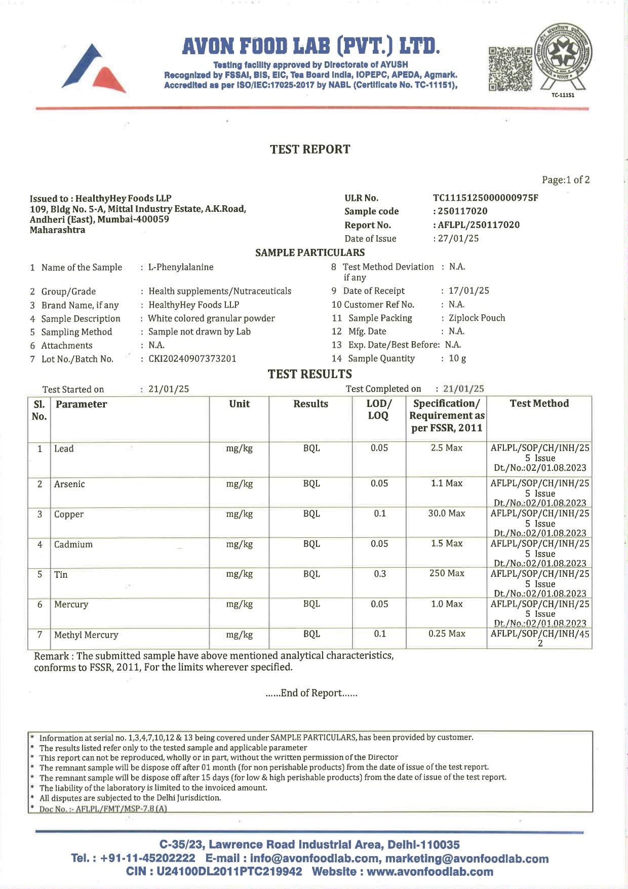 HealthyHey Nutrition L-Phenylalanine 60 Vegetarian Capsules - Gluten Free - Non GMO