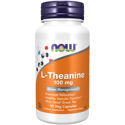 Now Foods, L-Theanine, 100 mg, 90 Vcaps