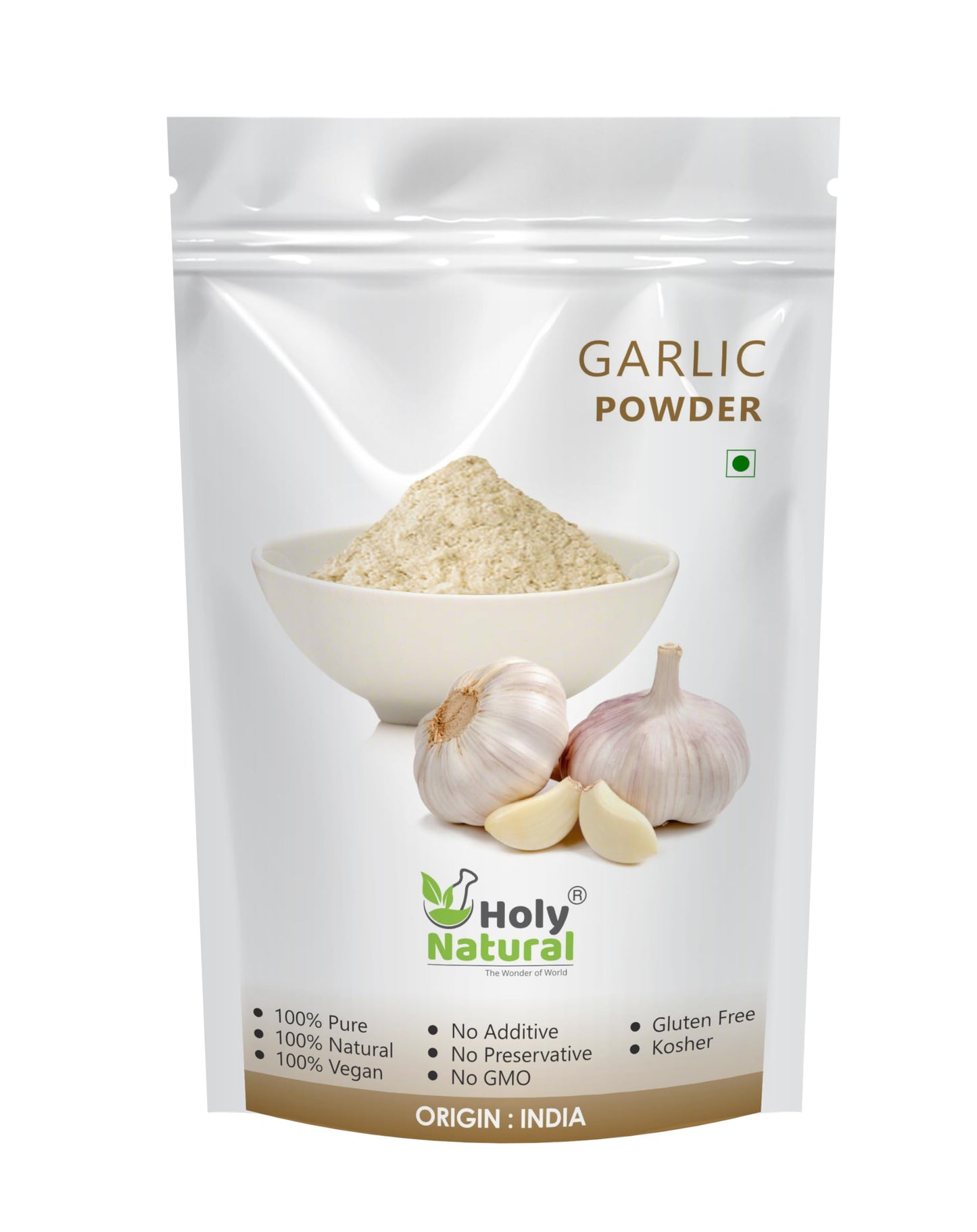 Holy Natural Garlic Powder (100 gm) | Ready To Use Lahesun Powder | For Garlic Bread, Soup, Sabji, Sauces etc.