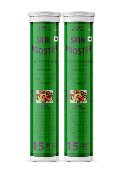 EVAAIDE Skin Booster | Collagen Builder, L-Glutathione, Hyaluronic Acid, Matcha Green Tea, Aloe Vera, Grape Seed, Vit E | Skin Radiance, Elasticity, Glow for Men & Women - 15 Tablets