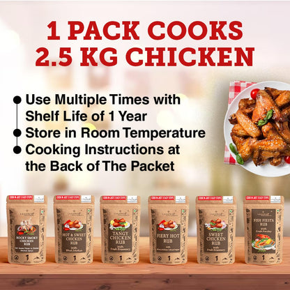 Laajawab Hot & Sweet Barbeque Marinade Rub For Superfast & Delicious Bbq, Grill Chicken Preparation | Natural Spices, Get Tender & Juicy Chicken In 10 Mins, 130 gram