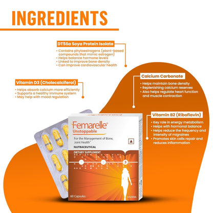 Femarelle Unstoppable | 60-80+ Women Joints, Bones, Muscles Supplements | DT56a Clinically-Proven | Global Brand | 60 Capsules (1 Month Usage)