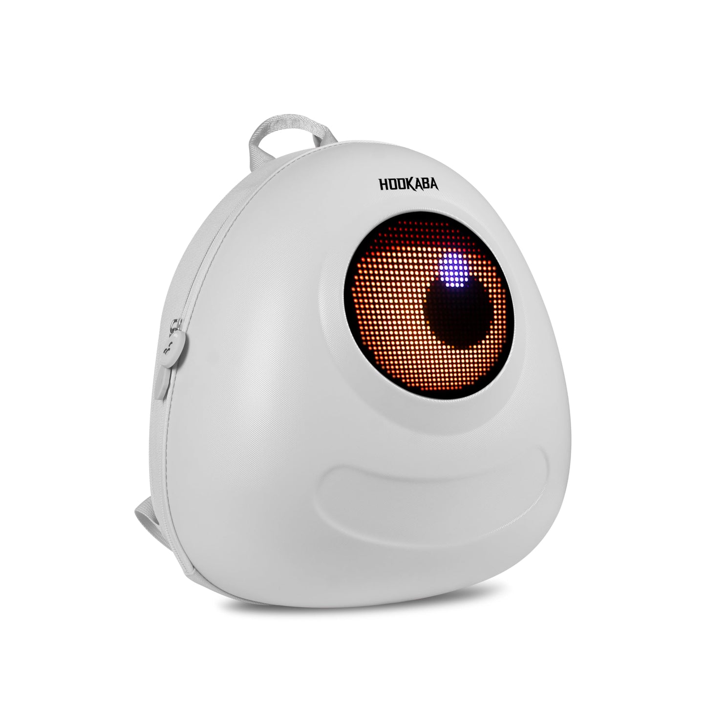 Hookaba GlowBuddy LED Eyes Backpack 13L | Kids Smart Bag With App Control, Programmable Screen & Water Resistant | For School, Picnic, Travel | Mini Digital Daypack For Girls & Boys (White)