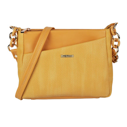 Metro Womens Synthetic Yellow Zip Top Sling (One Size)
