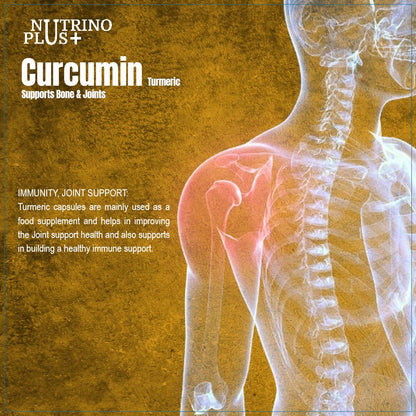 Nutrinoplus Curcumin 1000mg Supplement with Curcuminoids – 60 Veg Capsules | Good for Skin & Joint, Better Absorption, Boosts Immunity for Men & Women | Formulated in USA