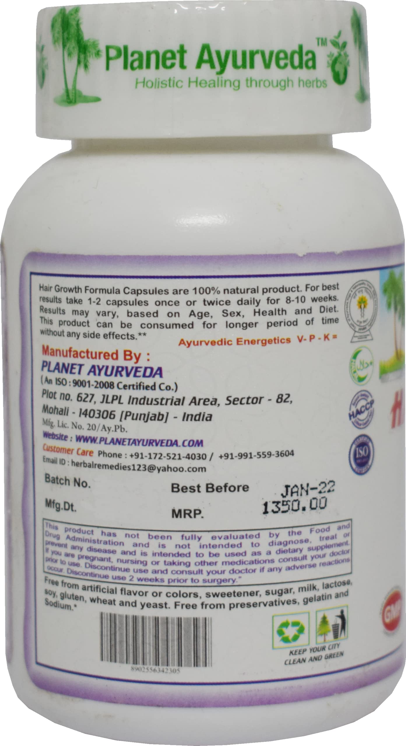 Planet Ayurveda Hair Growth formula for Longer & Thicker Hair- 60 Capsu- image 4