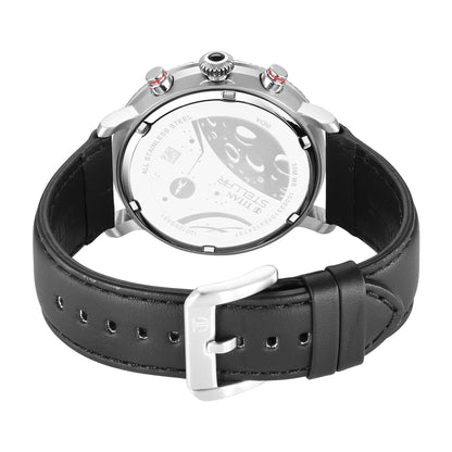 Titan Regalia Stellar Quartz Multifunction Black Dial Leather Strap Wat- image 6