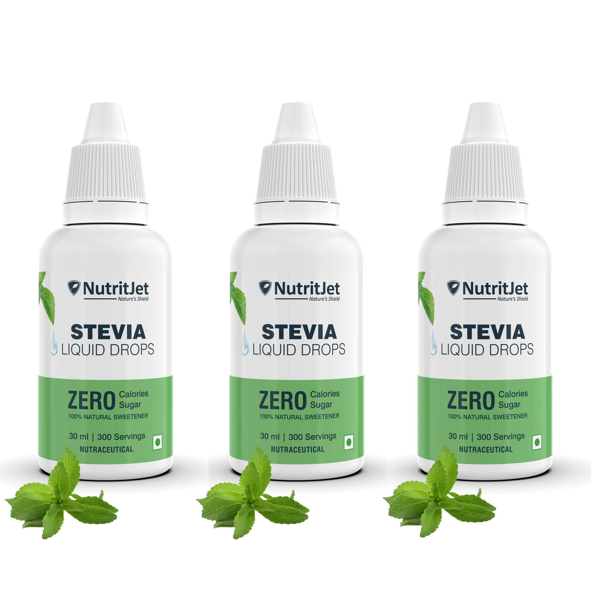 NutritJet Natural Stevia Liquid Drops - 30ml | Zero Calorie Sugar-Free Sweetener