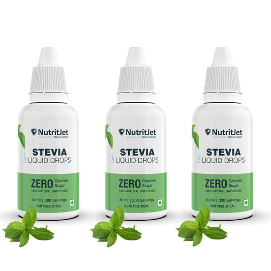 NutritJet Natural Stevia Liquid Drops - 30ml | Zero Calorie Sugar-Free Sweetener