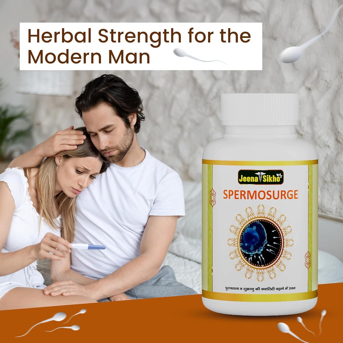 Jeena Sikho Spermosurge/Men’s Health Capsules | Herbal Men Wellness Supplement | Naturally Blended With Gokshura, Jeevanti, And Ashwagandha, 60 Capsules
