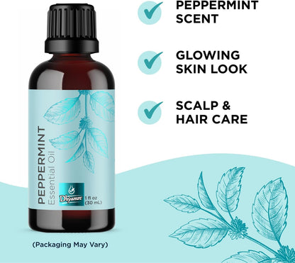 Peppermint Essential Oil |100% Natural, Aromatherapy Scented Essential Oil Singles Pure Peppermint Oil | 30ML