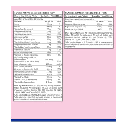 TRIMACARE™ 2 Advance | Prenatal Multivitamin For Pregnancy | For Second Trimester | Iron, Calcium, Veg DHA Omega-3, Vitamin C | No Gas & Bloating | Twice Daily | New Formula with Choline | 20+ essential nutrients (Pack of 1) | 60 X 1|