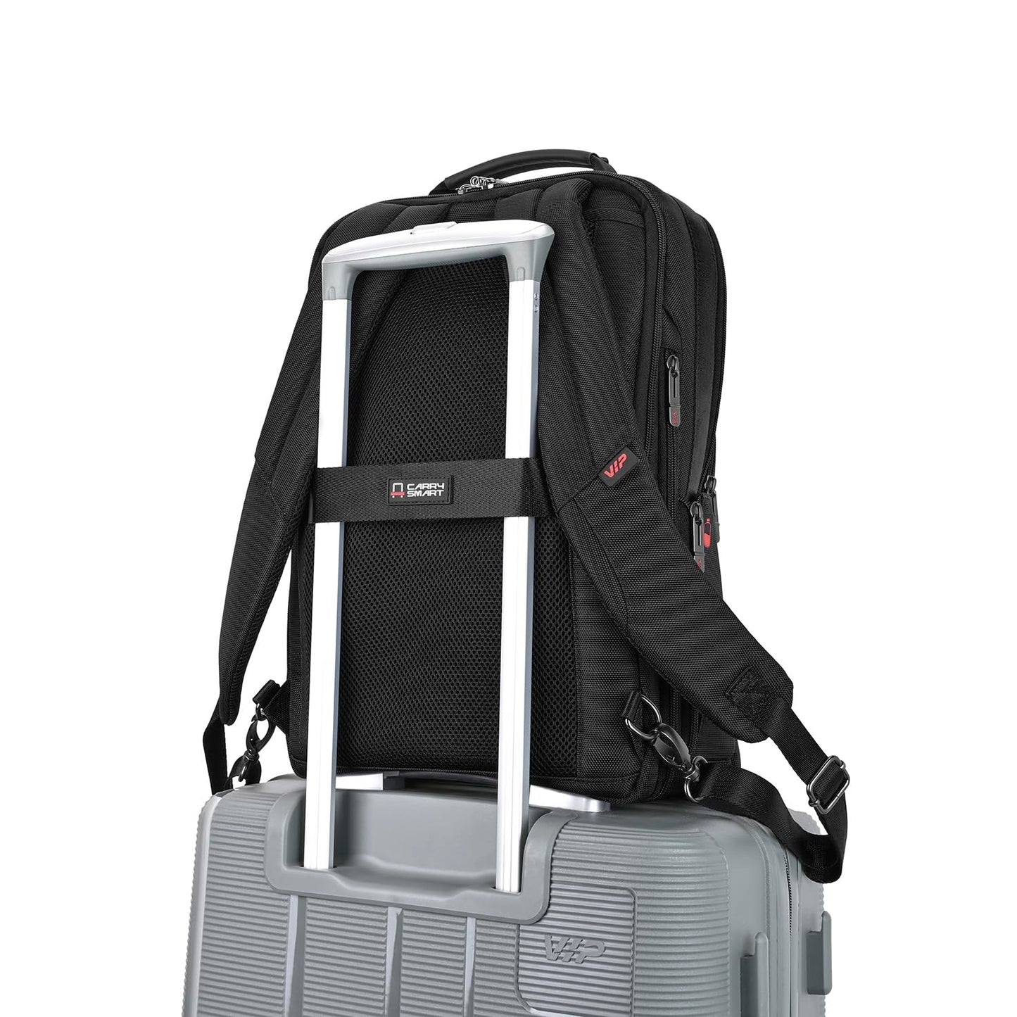 VIP Legacy 17 Inch Convertible Laptop Backpack 30L + 5L Expandable | Water-Resistant with USB Charging Port | Padded Laptop Sleeve, 3 Compartments | Office & Travel Backpack for Men & Women (Black)