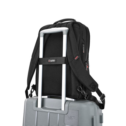 VIP Legacy 17 Inch Convertible Laptop Backpack 30L + 5L Expandable | Water-Resistant with USB Charging Port | Padded Laptop Sleeve, 3 Compartments | Office & Travel Backpack for Men & Women (Black)