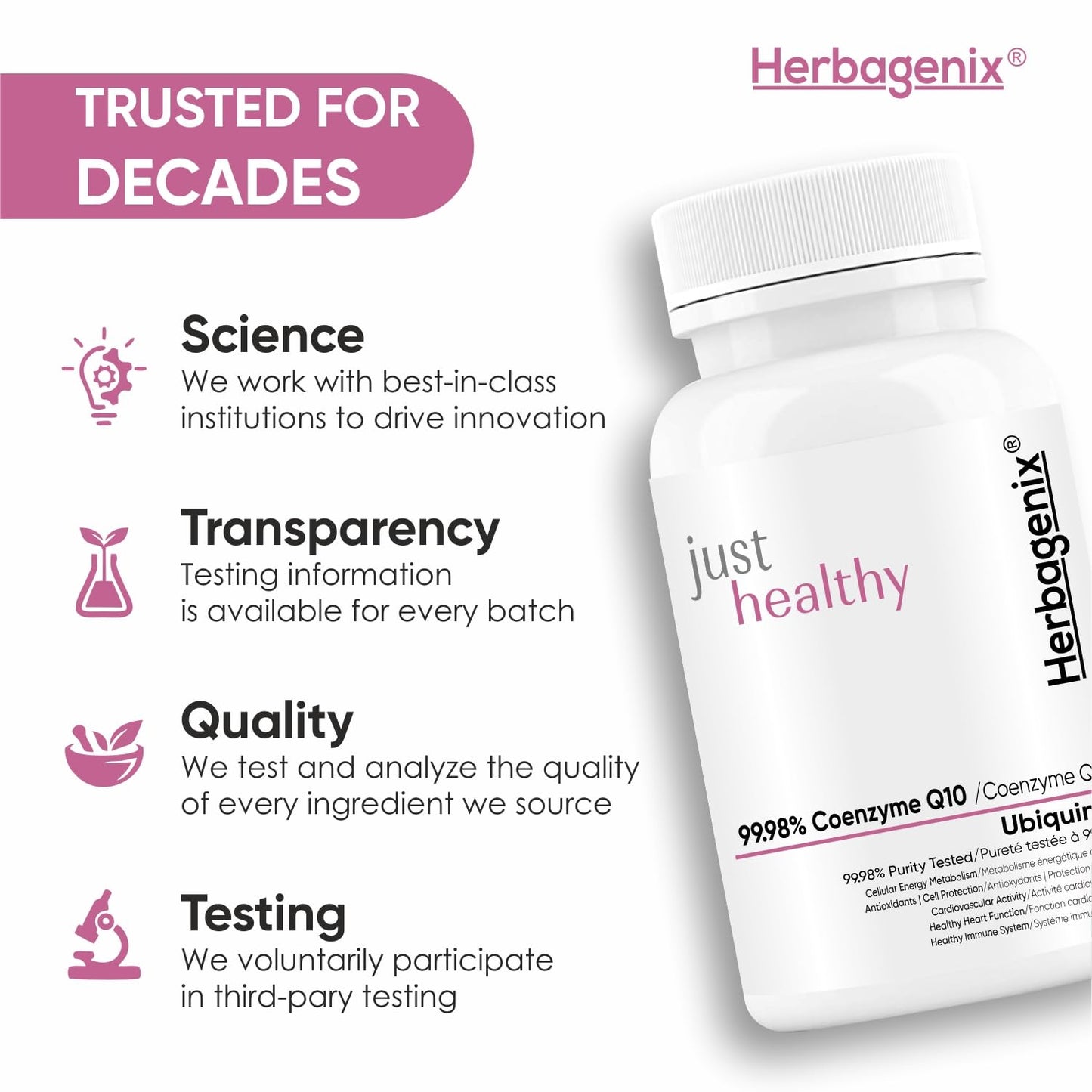 HERBAGENIX Coq10 Coenzyme Q10 300mg With Alpha Lipoic Acid Ala, Omega 3 Fatty Acid, Lycopene, Bioperine And Vitamin B1, B2 And B6 To Good Health Supplement-60 No Sugar Veg Tablets (No Capsule)