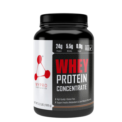 Mypro Sport Nutrition 100% Whey Protein Concentrate (24g Protein, 0g Sugar,5.5G BCAA,) Belgium Chocolate Flavor For Men And Women (1000 gm)