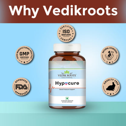 Vedikroots Hypocure Ayurvedic Capsules 60 Capsules| Blood Pressure Cont- image 3