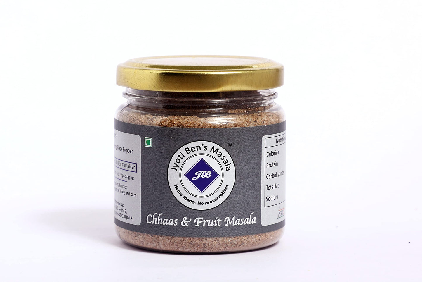 Jyoti Ben's Chaas (Buttermilk) | Fruit Masala 200g | Fresh & Natural | Ready to Sprinkle | Chhach Masala Powder | No Artificial Colour & Flavour Added |