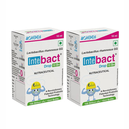 Morepen INTEBACT PROBIOTIC DROPS 10BN CFU|Supplement for Gut Health - 10 ml pack of 2