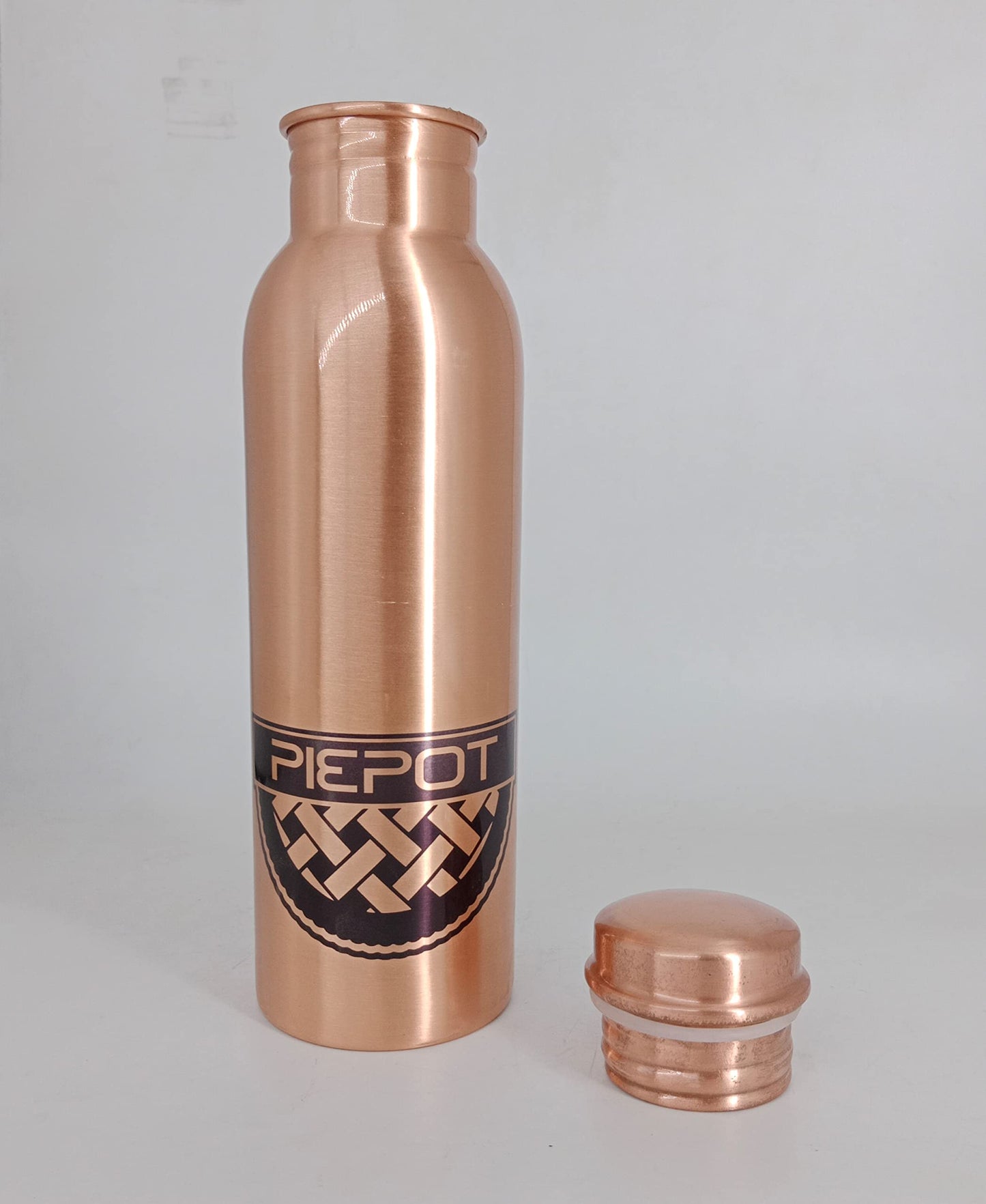 PIEPOT 100% Pure Copper Water Bottle 1 Litre/tamba bottle 1 litre/Drinking Water bottle copper, Bottle for Sublimation (Brown, Pack of 1) (Matt Finish Lacquer)