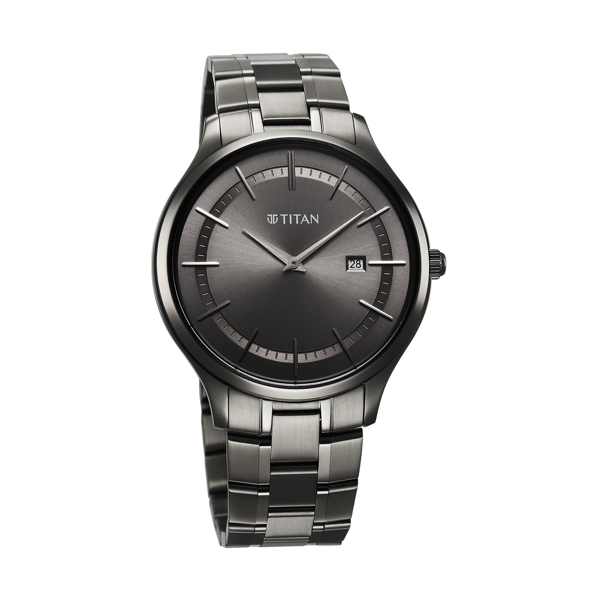 Titan Clasique Slim Quartz Analog with Date Grey Dial with Grey Color S- image 5