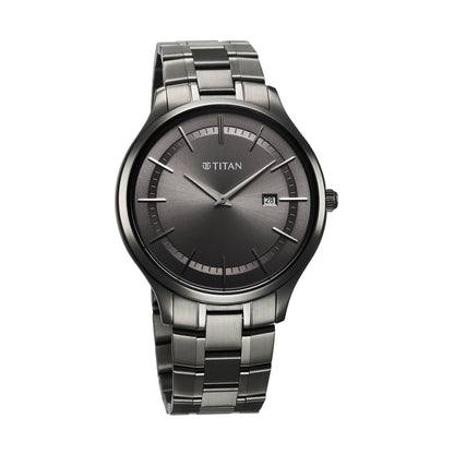 Titan Clasique Slim Quartz Analog with Date Grey Dial with Grey Color S- image 5