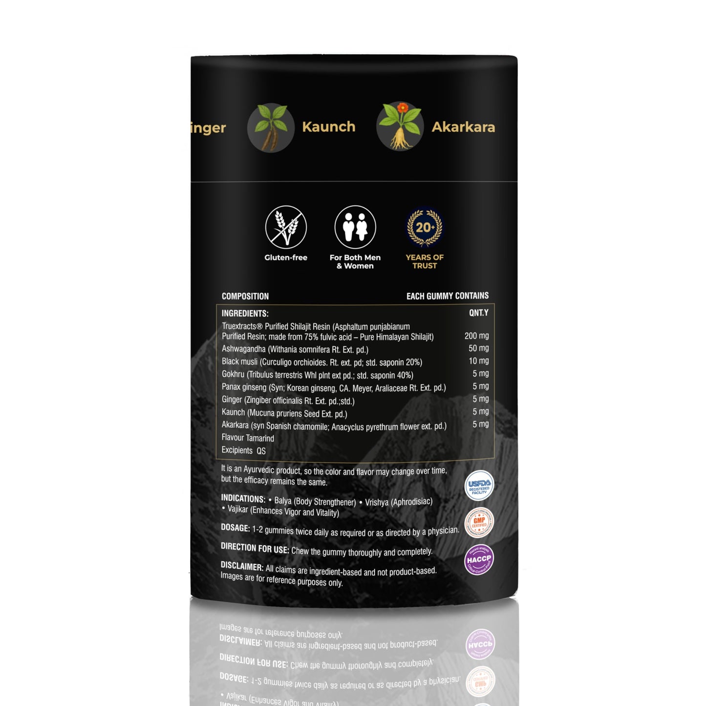 Ventin Organics Pure Himalayan Shilajit/Shilajeet Gummies | Resin Blend | With 75% Fulvic acid, KSM 66 Ashwagandha, Gokhru | Boosts Stamina, Strength & Vitality | No Added Sugar | 30 Gummies
