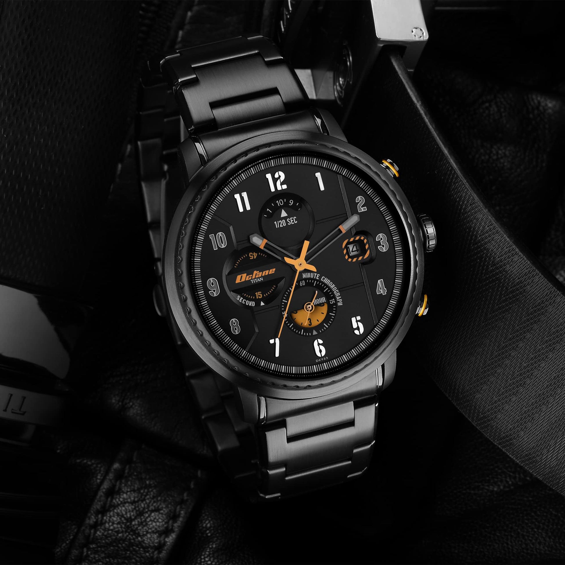 Titan Octane Aerobatics Black Dial Chronograph Stainless Steel Strap Wa- image 3