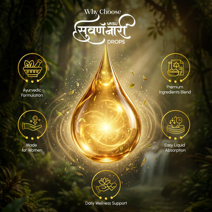 Vasu Swarna Naari Drops for Women - 50ml (Pack of 2) | 100% Ayurvedic | Enriched with Ashwagandha, Shatavari, Brahmi, Holy Basil, Amalaki, Kesar | Supports Hormonal Balance, Strength & Vitality