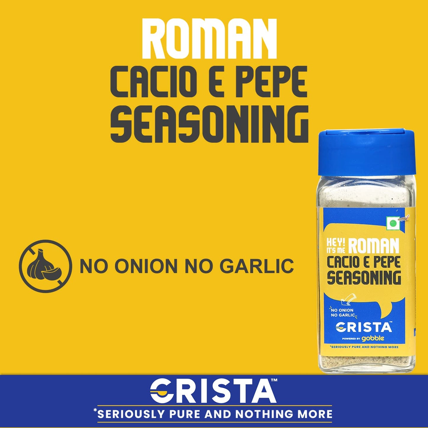 CRISTA Roman Cacio e pepe | Premium Herbs & Spices Blends | No Onion | No Garlic | Zero added Colours, Fillers, Additives & Preservatives | 40gms