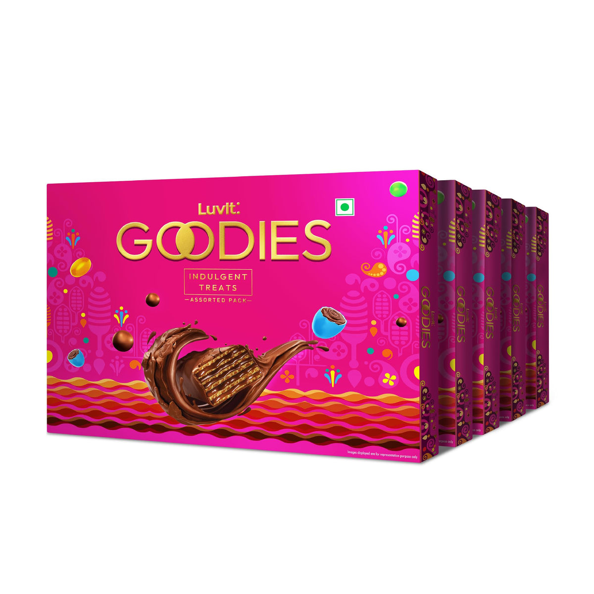 LuvIt. Goodies Chocolates Assorted Gift Pack | Premium Chocolate Gift Box | Perfect for Gifting, Celebrations, Festivals, Birthdays, and Special Occasions | Pack of 5-163.70g Each