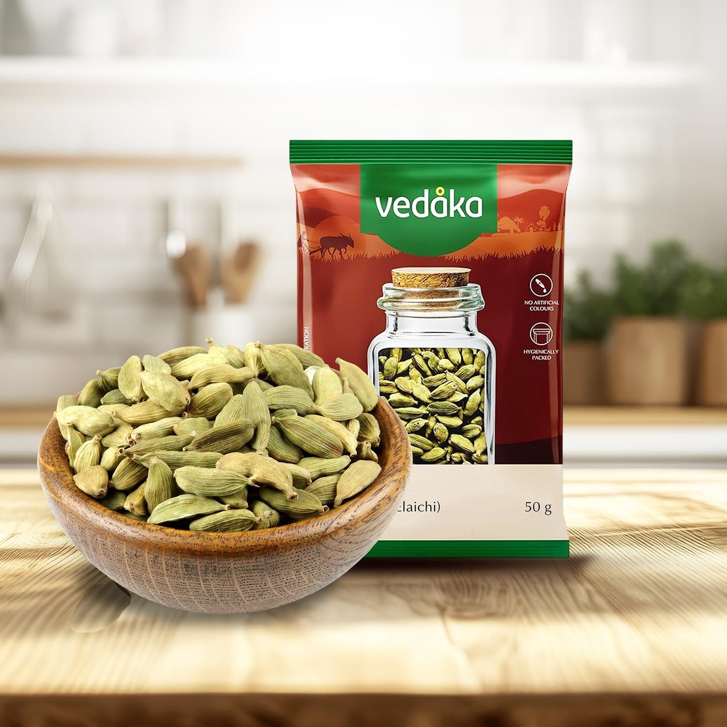 Amazon Brand - Vedaka Whole Cardamom (Elaichi), 50g