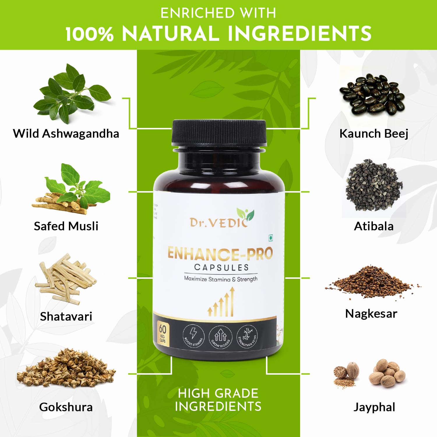 Dr Vedic E-Pro Capsules For Strength, Stamina & Perfomance For Men | Ay- image 5