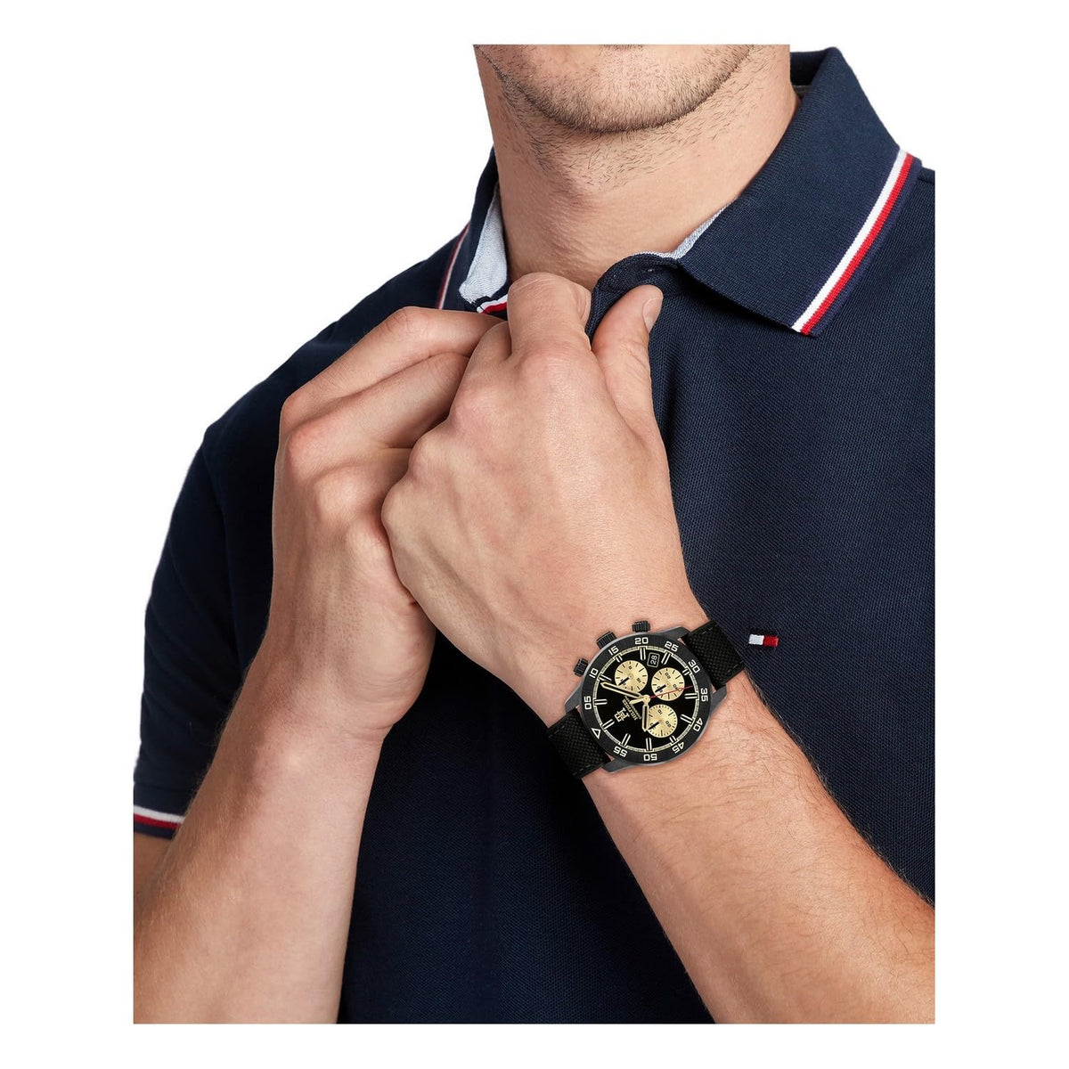 Tommy Hilfiger Th85 Quartz Analog with Black Dial Black Silicone Strap Watch for Men - TH1792182