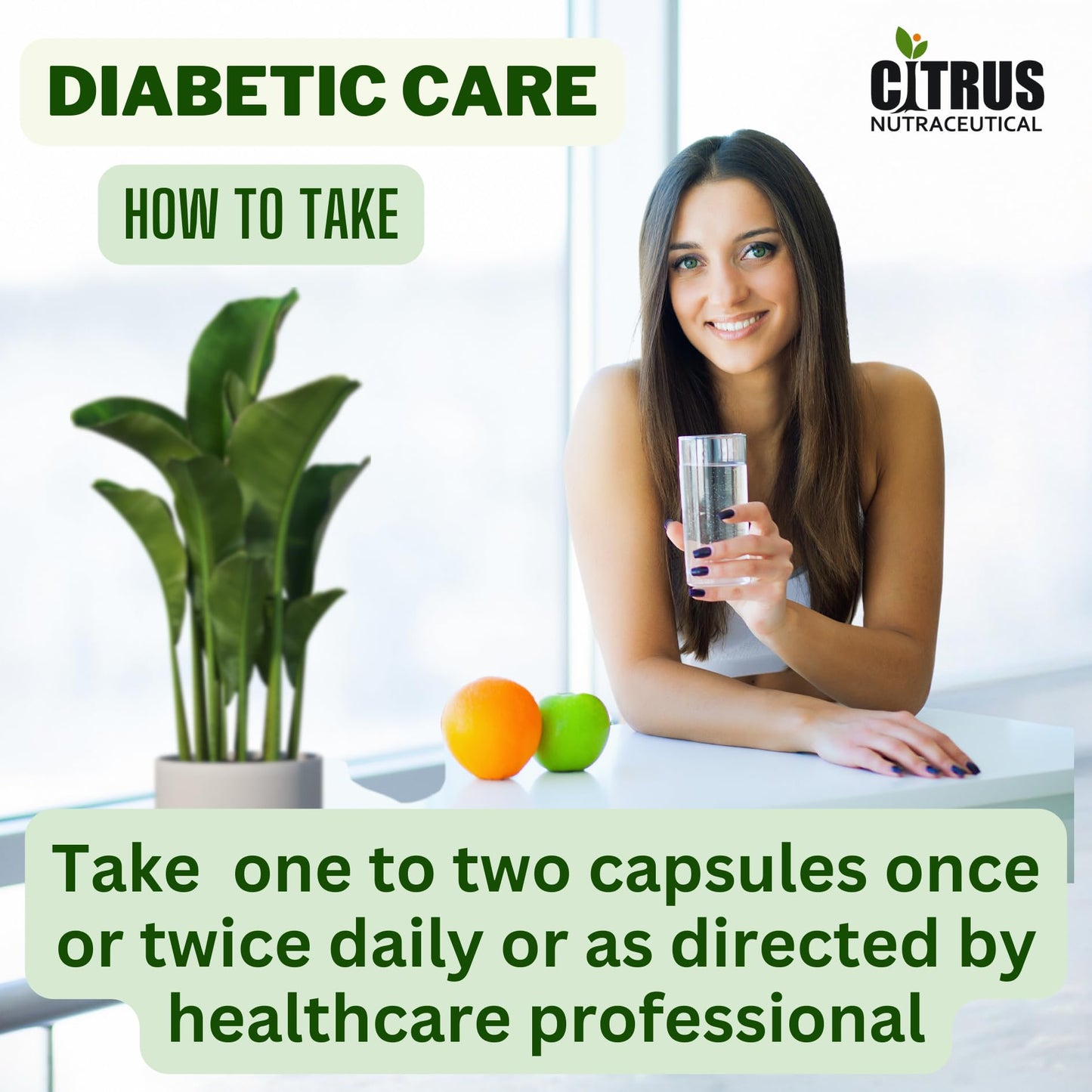 CITRUS NUTRACEUTICAL Diabetic Care Capsule With Karela Jamun Neem and Fenugreek for Manage blood sugar level and metabolism - 60 Capsules