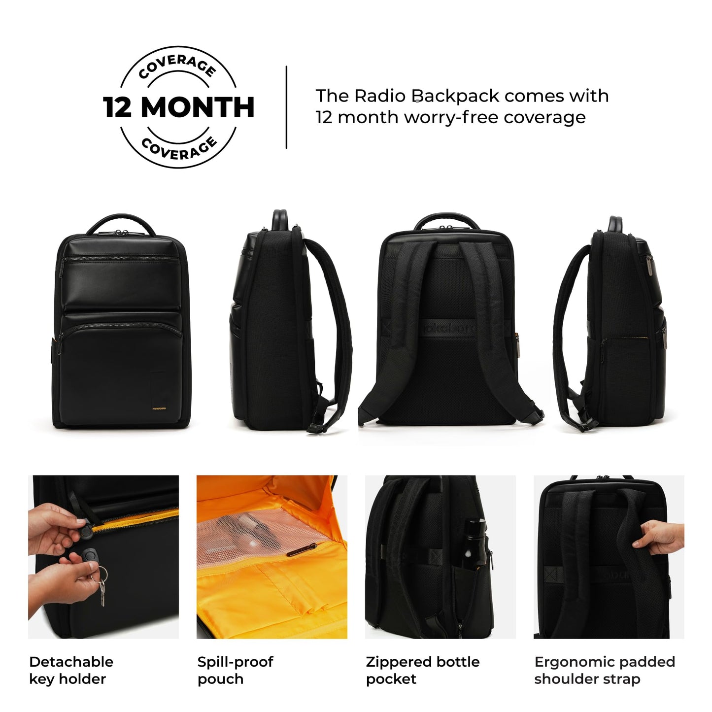 MOKOBARA The Radio Backpack Water-Resistant 15.6" Laptop Bag with Luggage Sleeve for Work, Travel, and Daily Use - Suitable for Men and Women (Money Moves, Black)
