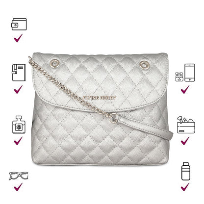 FLYING BERRY Women's Sling Bag (FB-2354_Silver)