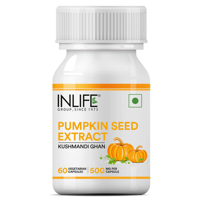 INLIFE Pumpkin Seed Extract 500mg – 60 Capsules, Pack of 2
