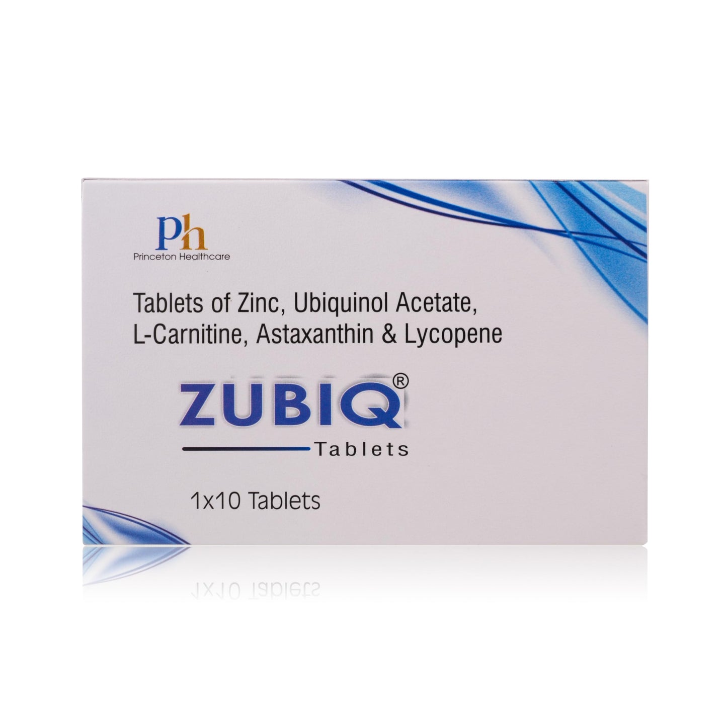 Princeton Healthcare ZUBIQ | Ubiquinol CoQ10 200mg Tablets | L-Carnitine + Astaxanthin + Lycopene + Zinc | Advanced Mitochondrial Energy & Antioxidant Support | 10 Tablets