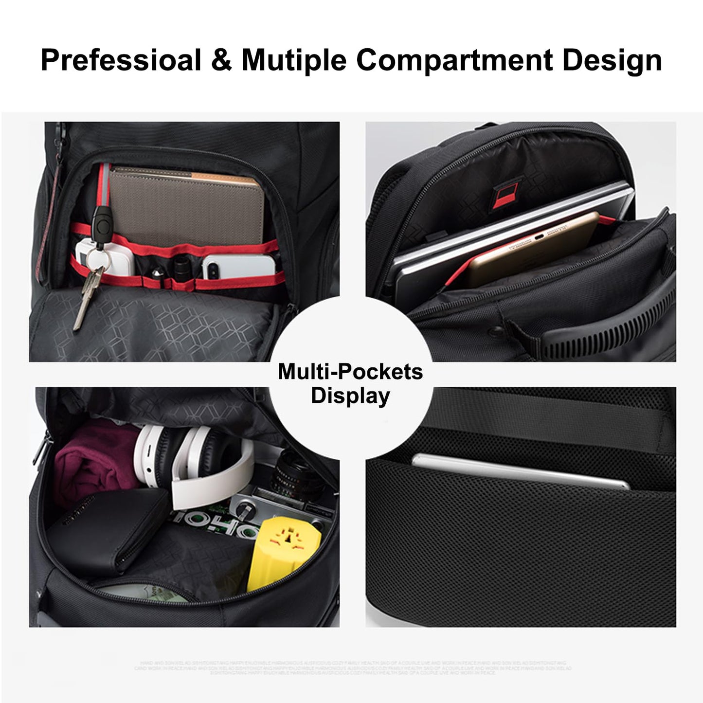Arctic Hunter Travel Backpack For Men 35L RFID Anti-theft Pocket 15.6 Inch Laptop Bag 7 Zipper Pocket Water-Resistant Ergonomic Rubber Handle Lightweight for Commuting College Travel Abroad