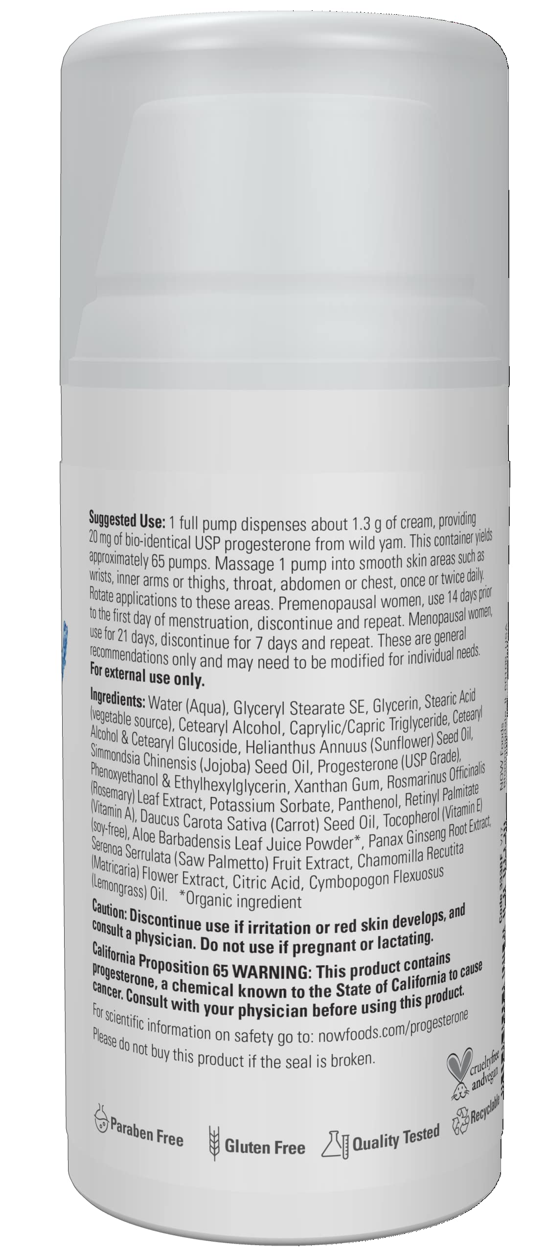 Now Foods, Natural Progesterone, Liposomal Skin Cream, Unscented, 3 oz- image 6